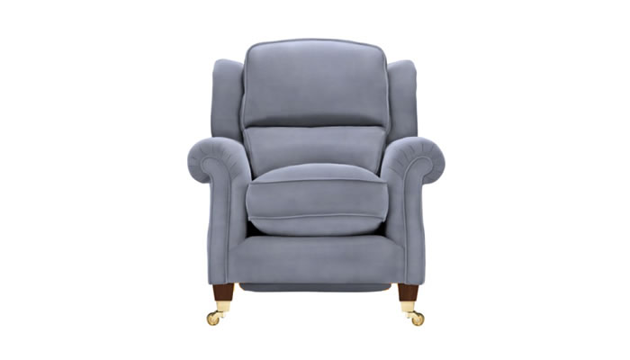 Parker Knoll Henley Armchair with Powered Footrest in Roma Storm Leather and Mahogany Legs